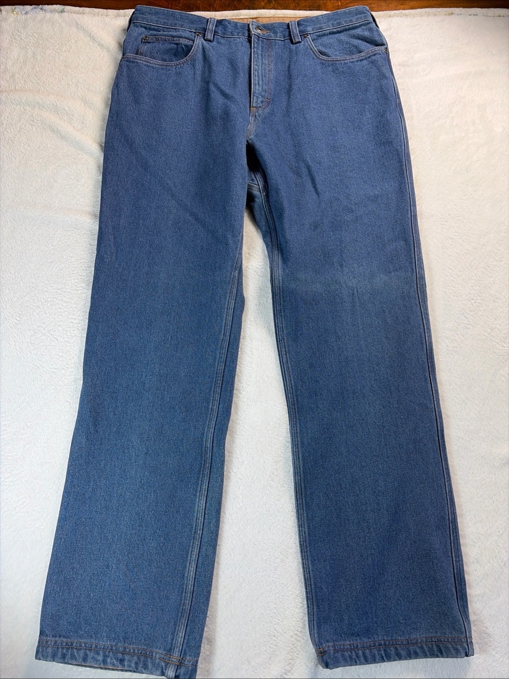 Duluth Trading Co Mens 38x34  Flannel Lined Denim Jeans Blue Work Regular